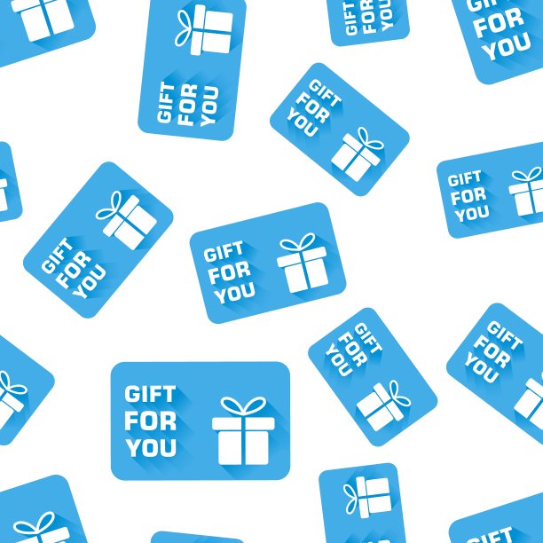 礼品卡无缝图案背景。商业平面矢量插图。折扣券符号符号图案。图片下载