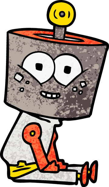 快乐的卡通机器人图片下载