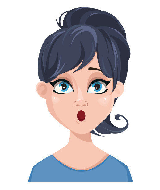 一个女人的面部表情——惊讶素材图片