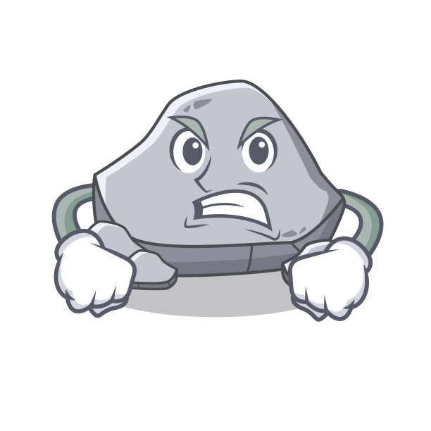 愤怒的石头卡通人物风格图片下载