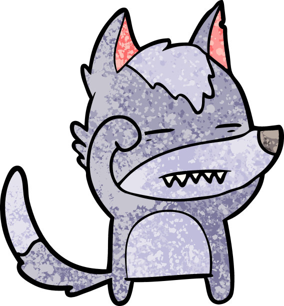 卡通狼露出牙齿图片下载