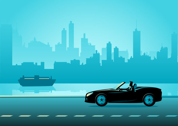 开着豪华敞篷车的商人图片下载