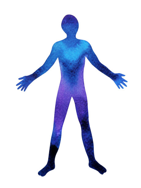 拥有宇宙力量的男人，水彩手绘插画设计素材图片