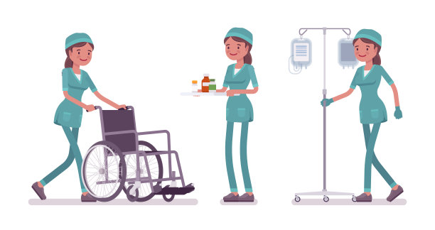 女护士在做医疗程序素材图片