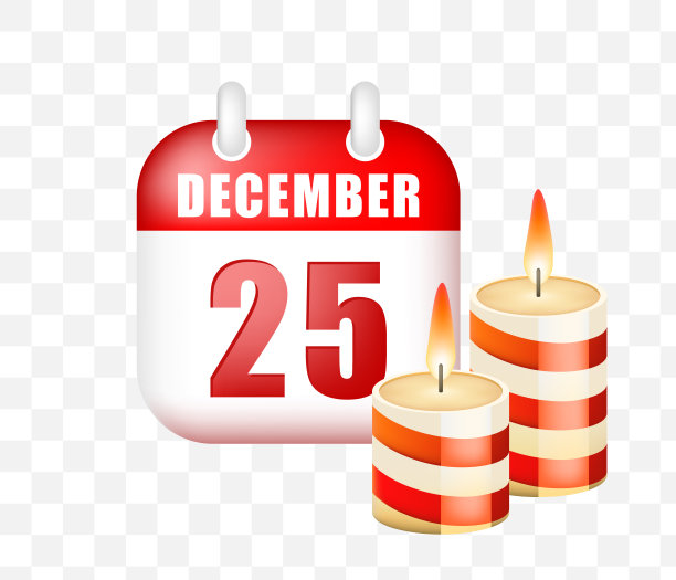 圣诞节的时间!透明背景日历图片下载