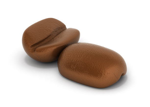 白底上的咖啡豆被分离出来图片下载