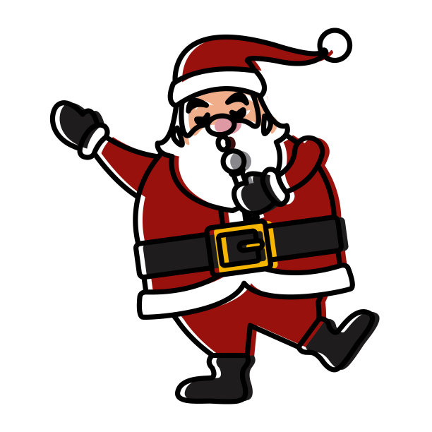 滑稽的圣诞老人唱歌卡通图片下载