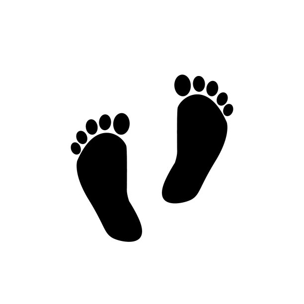 人脚轮廓矢量图标图片下载