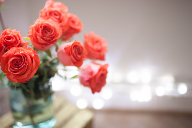 花店的红玫瑰花束图片下载