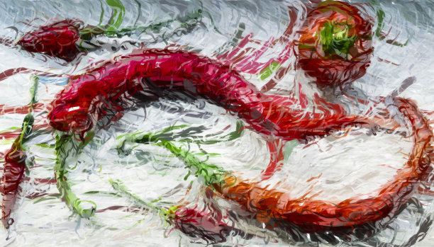 意大利红辣椒在白色背景-数字插图图片下载