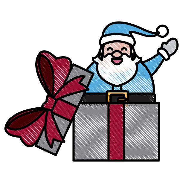 圣诞老人在礼盒里图片下载