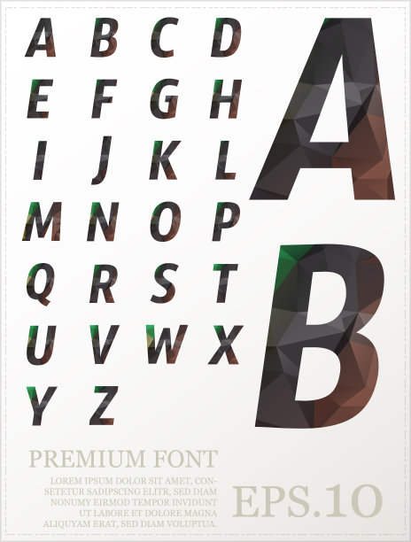 字体向量低聚设计风格插图eps.10图片下载