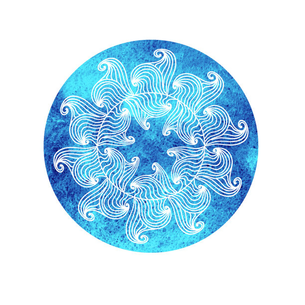 曼荼罗在水彩背景孤立图片下载