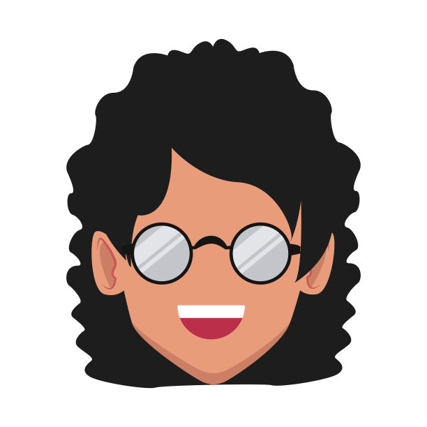 戴着圆框眼镜的极客女孩图片下载