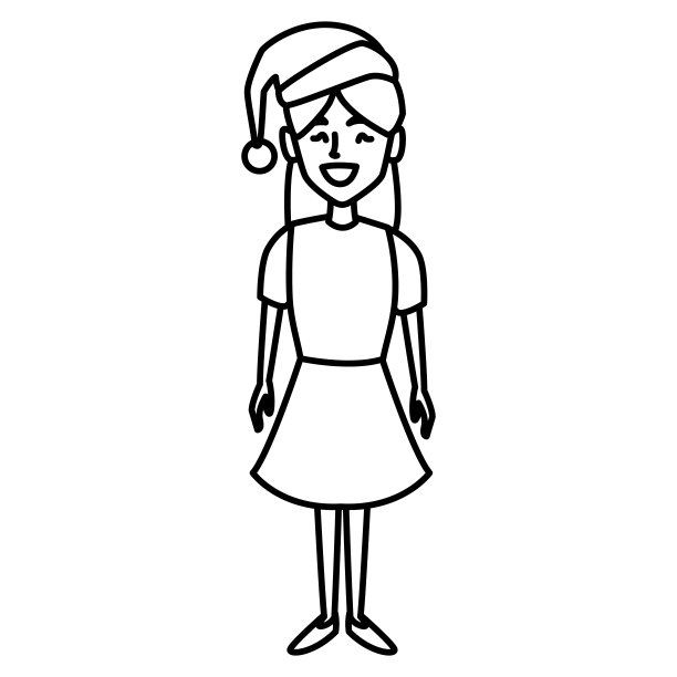 戴着圣诞帽的年轻女子图片下载