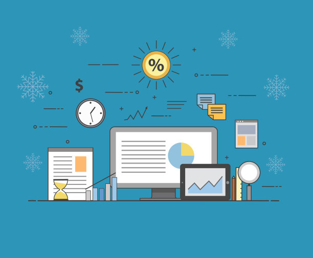 商业和金融。数字技术。冬季背景图表及报告图片下载