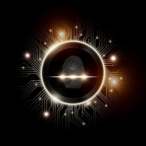 指纹扫描，未来技术背景，安全系统概念，矢量图素材图片