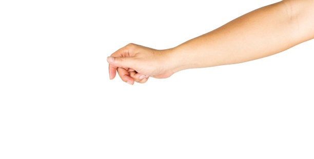 伸手去抓物体的手势。剪切路径。图片下载