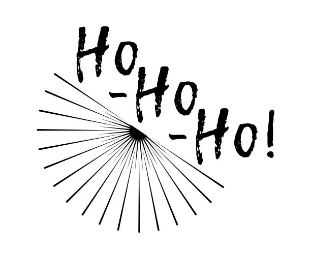 圣诞贺卡与旭日和书法何!喂!喂!。问候，祝贺，乔迁喜帖，邀请，照片重叠的模板。矢量图图片下载