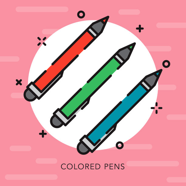 彩色笔打开轮廓图形设计图标图片下载