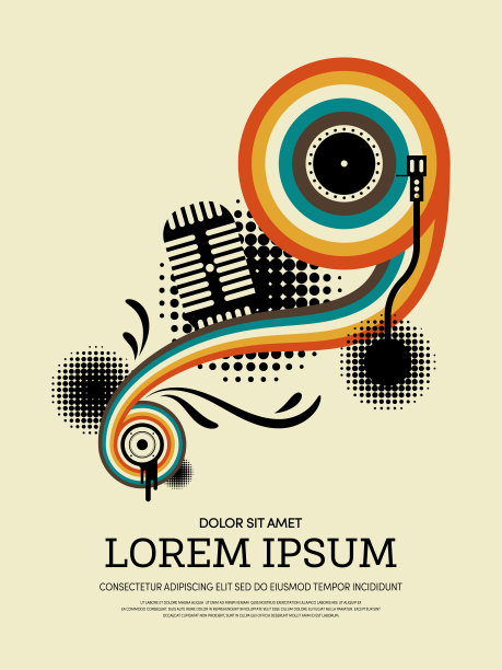 音乐复古复古抽象海报背景图片下载