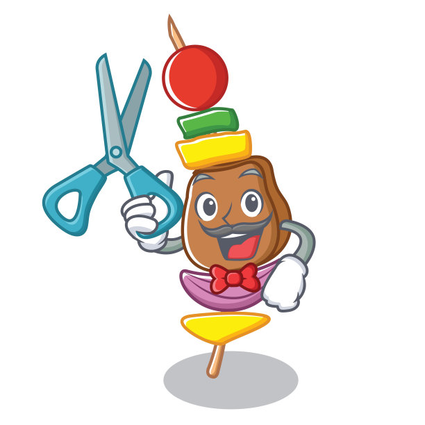 理发师烧烤卡通人物风格图片下载