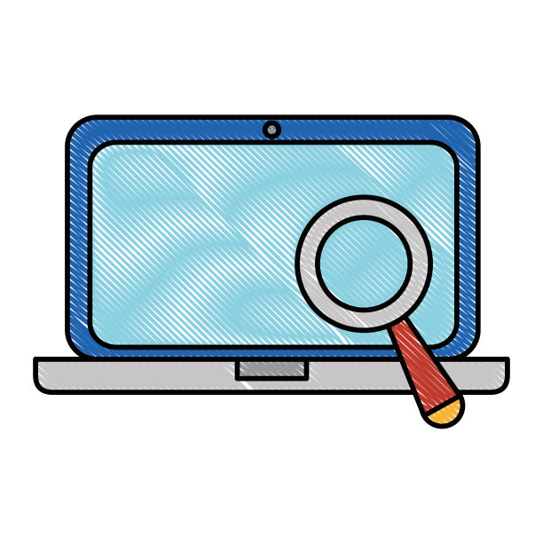 带放大镜的笔记本电脑图片下载