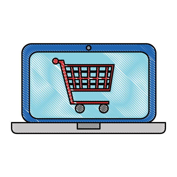 笔记本电脑购物车购物图片下载