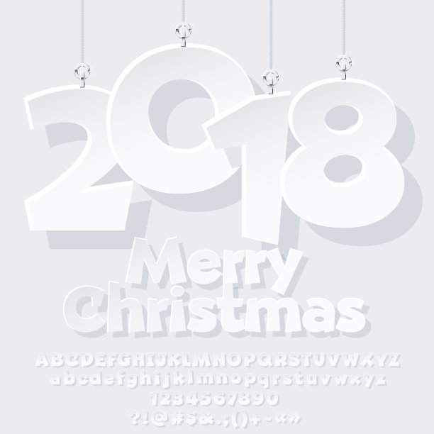 矢量漫画卡的圣诞快乐与纸玩具2018图片下载