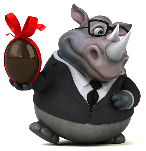 有趣的犀牛- 3D插图图片下载