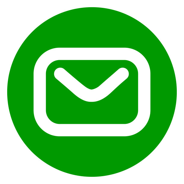 电子邮件圆绿色图标图片下载
