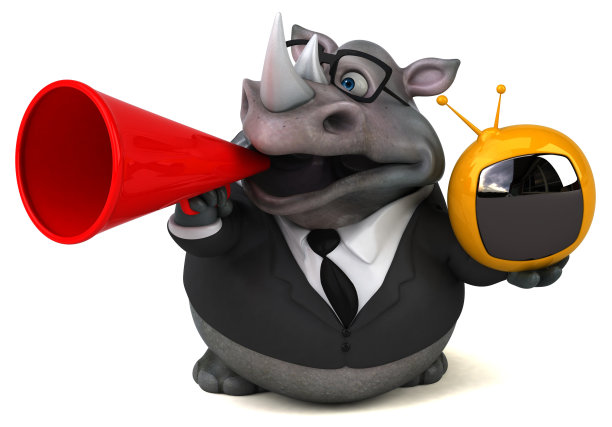 有趣的犀牛- 3D插图图片下载