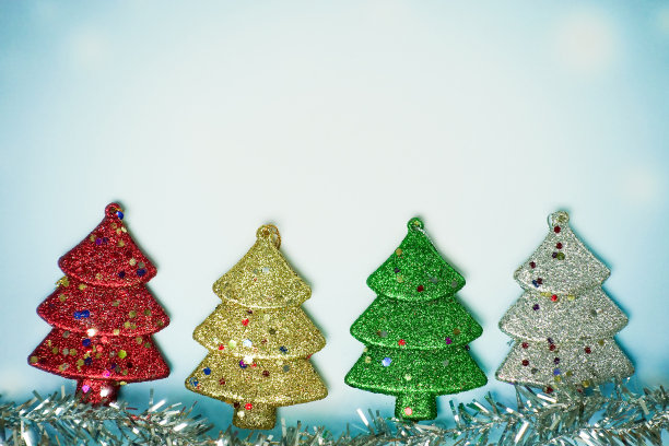 松树圣诞装饰-冬季背景图片下载