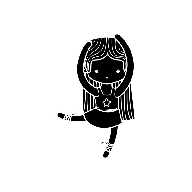 轮廓芭蕾舞演员芭蕾舞直发和衣服图片下载