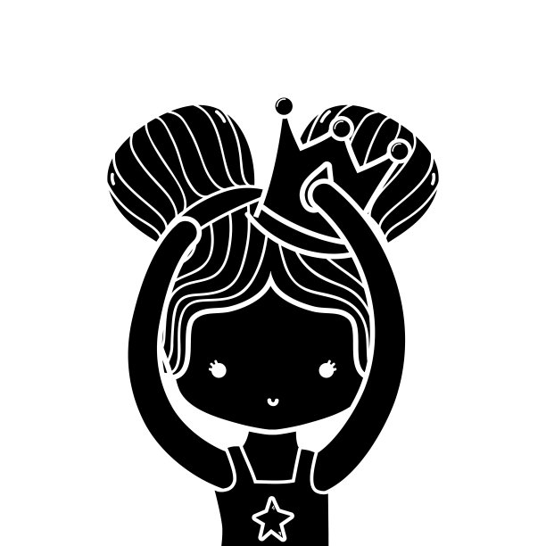 轮廓女孩练习芭蕾舞用两个发髻和头顶图片下载