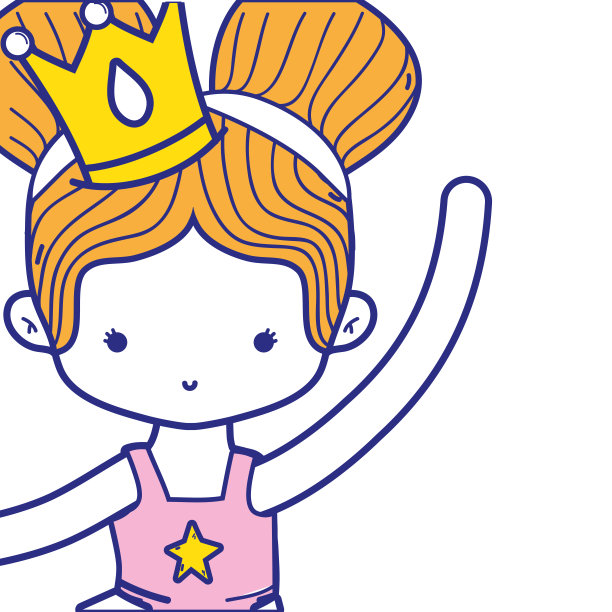 五颜六色的女孩梳着两个发髻跳芭蕾舞图片下载