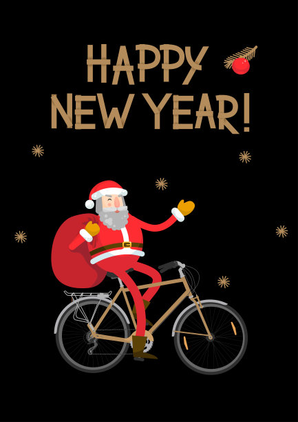 骑自行车的圣诞老人图片下载