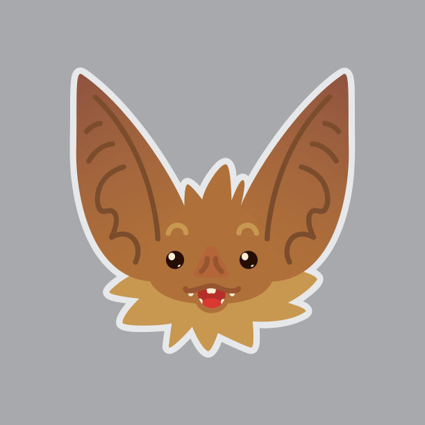 蝙蝠的情感。emoji感到惊讶。笑脸图标。图片下载