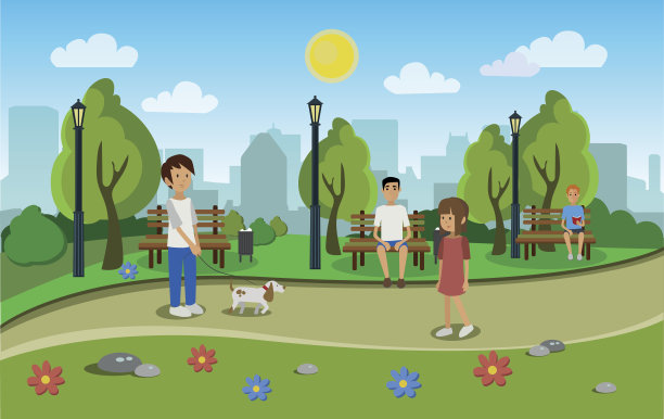 城市公园和人图片下载