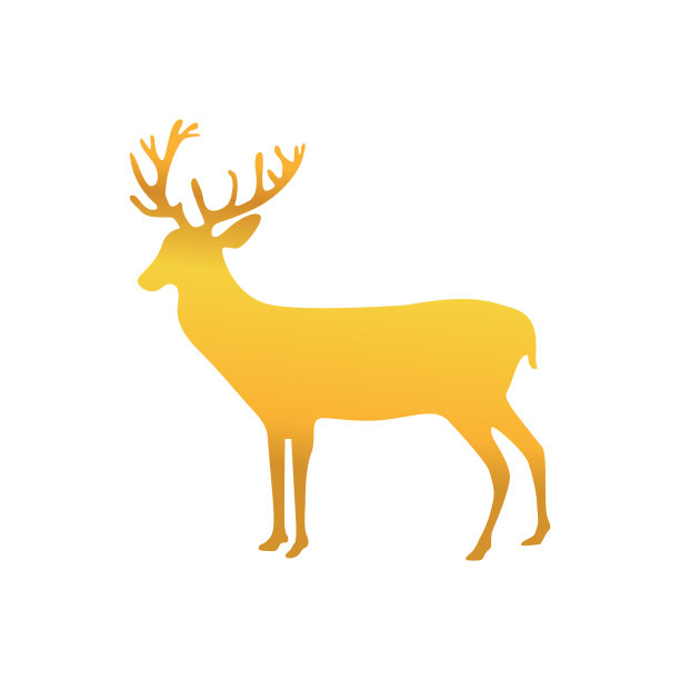 金色驯鹿动物庆祝圣诞快乐素材图片