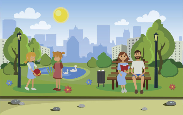 城市公园和人图片下载