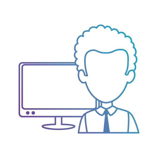 拥有监控电脑的商人图片下载