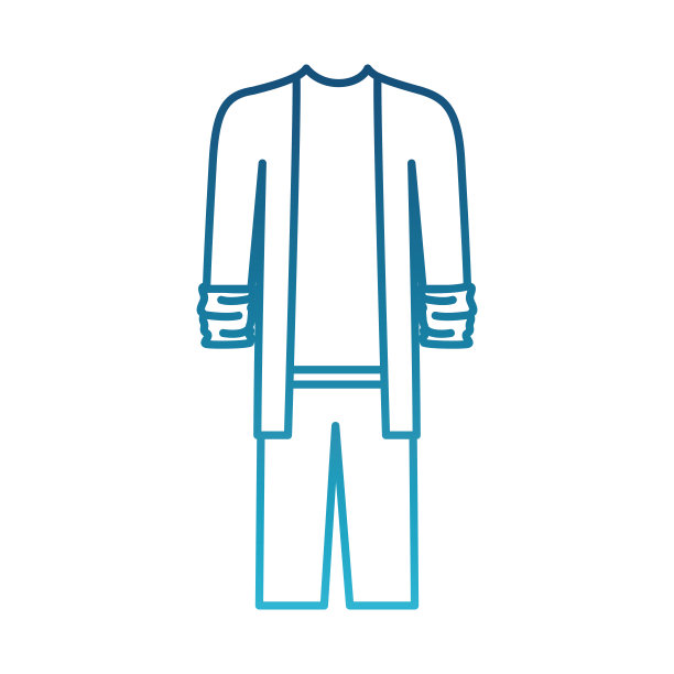 男性服装与运动夹克和短裤在退化的蓝色轮廓图片下载