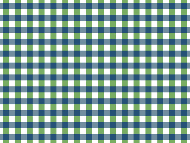 方格布桌布在蓝色和绿色无缝图案图片下载