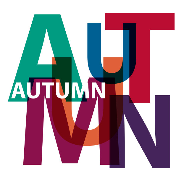 向量的秋天。破碎的文本图片下载