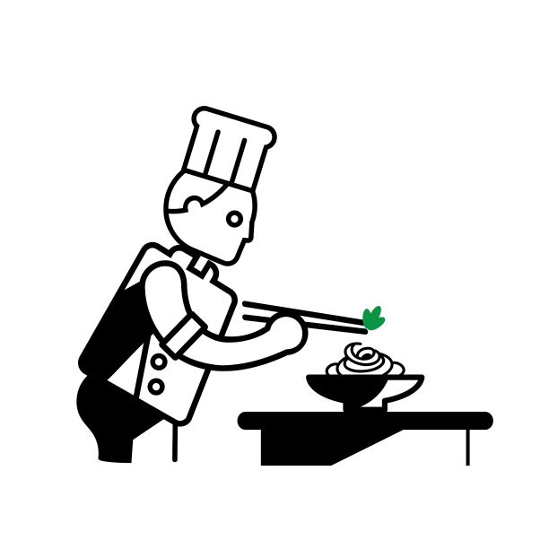 厨师准备面菜矢量插画图片下载
