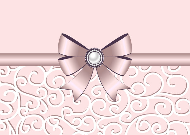 有蝴蝶结、丝带和装饰品的贺卡。图片下载