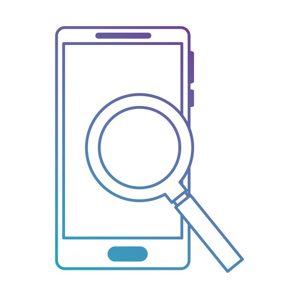 带有放大镜的智能手机图片下载