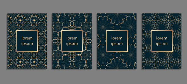 一套豪华封面模板。矢量封面设计的标语牌，横幅，传单，介绍和卡片图片下载