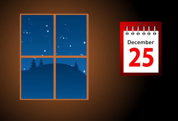 矢量插图日历与圣诞节日期图片下载